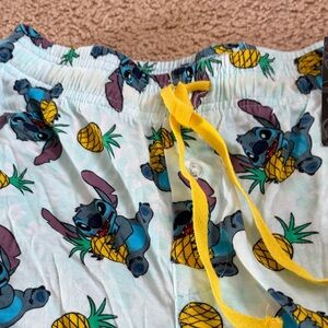 Teen comfy loungewear shorts with Cartoon Stitch Character and Pineapple Print